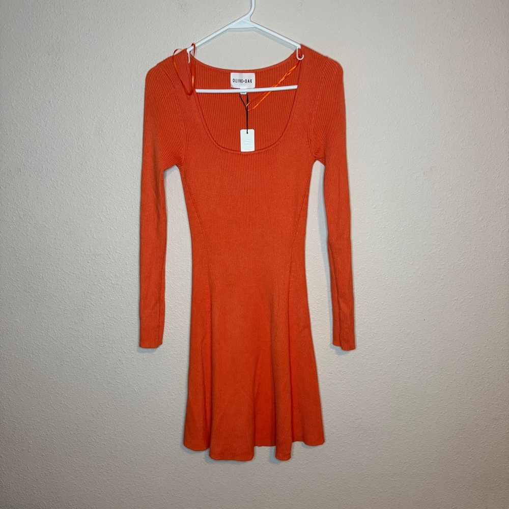 Orange Long Sleeve Dress